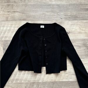 Aritzia Sunday Best Black Button-Up Cardigan